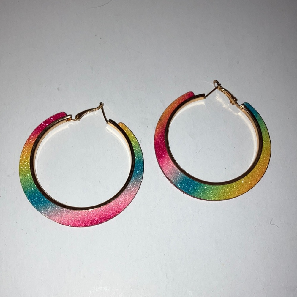 Colorful Gradient Hoop‎ Earrings